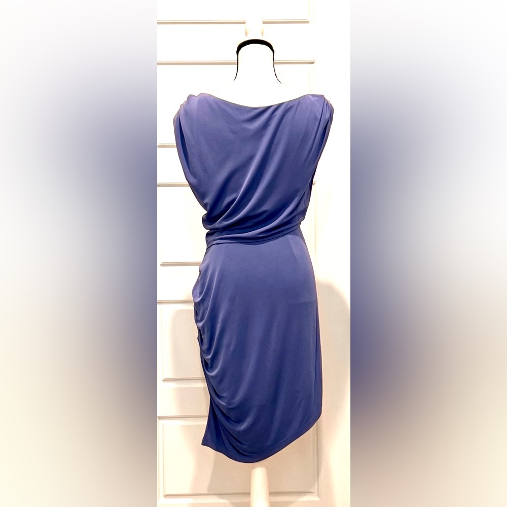Halston Heritage Asymmetrical Dress in Galaxy Blue